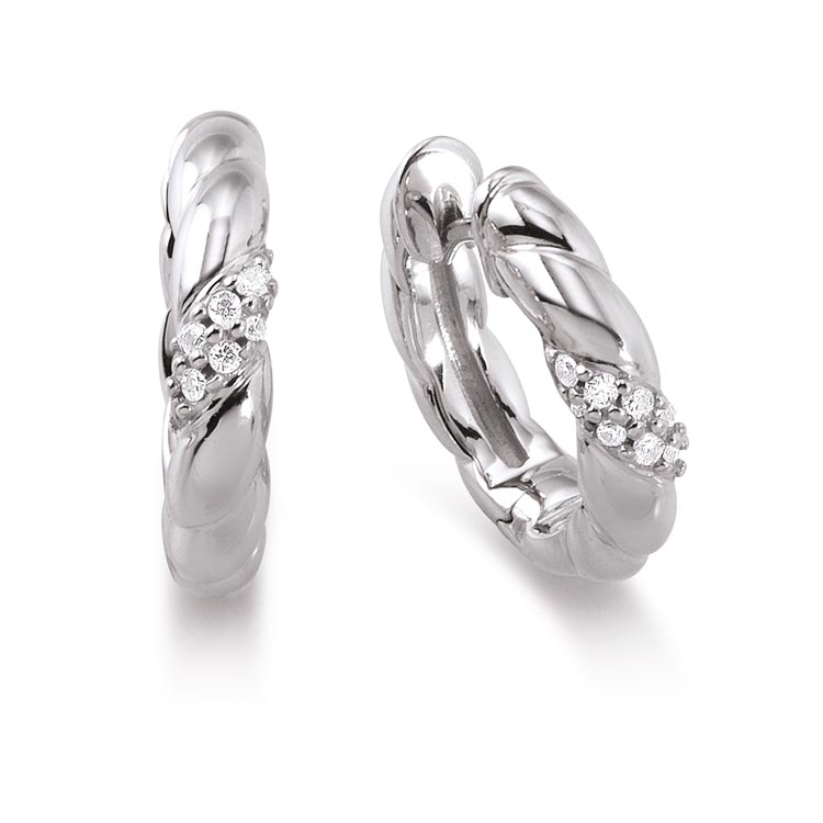 Silver Viventy CZ Hoop Earrings