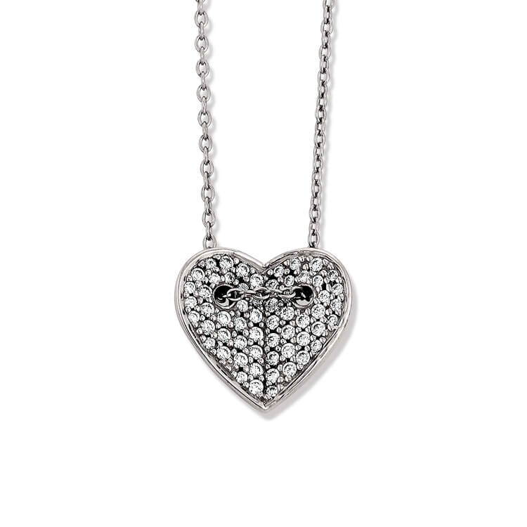 Viventy Silver CZ Heart Pendant