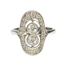 Load image into Gallery viewer, Platinum Art Deco Diamond Cluster Ring
