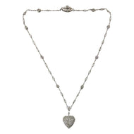 1930s Edwardian Style Diamond Set Heart Necklace