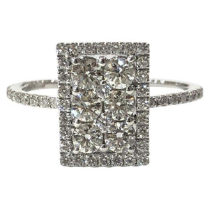 18 Carat White Gold Delicate Art Deco Style Diamond Cluster Ring