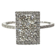 18 Carat White Gold Delicate Art Deco Style Diamond Cluster Ring
