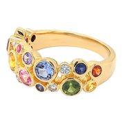 Load image into Gallery viewer, Fancy Multi-Coloured Sapphire and Diamond Ring
