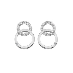 Silver Hot Diamonds Interlocking Earrings