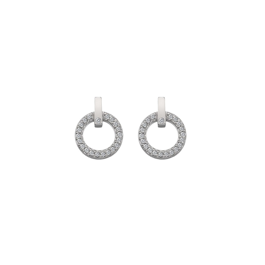 Silver Hot Diamonds Circle Earrings