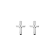 Silver Hot Diamonds Cross Earrings