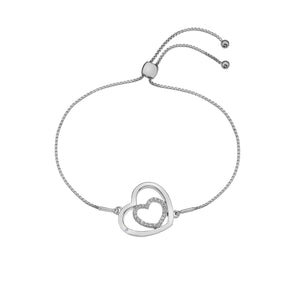 Silver Hot Diamonds Heart Bracelet