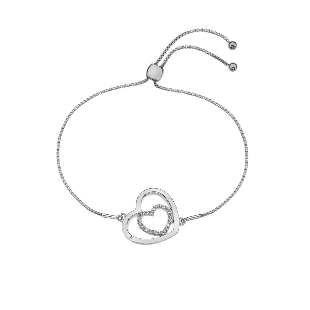 Silver Hot Diamonds Heart Bracelet