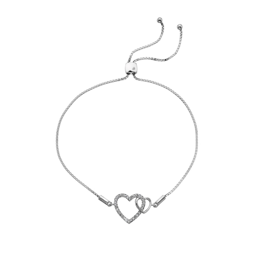 Silver Hot Diamonds Heart Bracelet