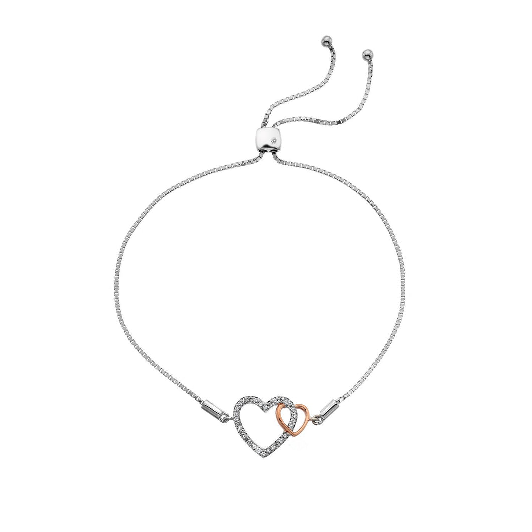 Silver Hot Diamonds Heart Bracelet
