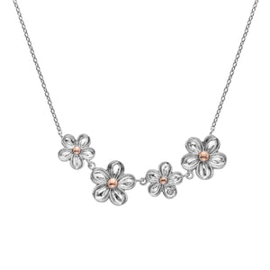 Silver Hot Diamonds Flower Necklace