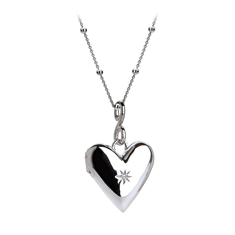 Silver Hot Diamonds Locket Necklace