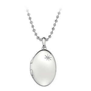 Silver Hot Diamonds Oval Locket Pendant