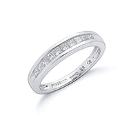 Platinum Princess Cut Diamond 0.50ct Half Eternity Ring