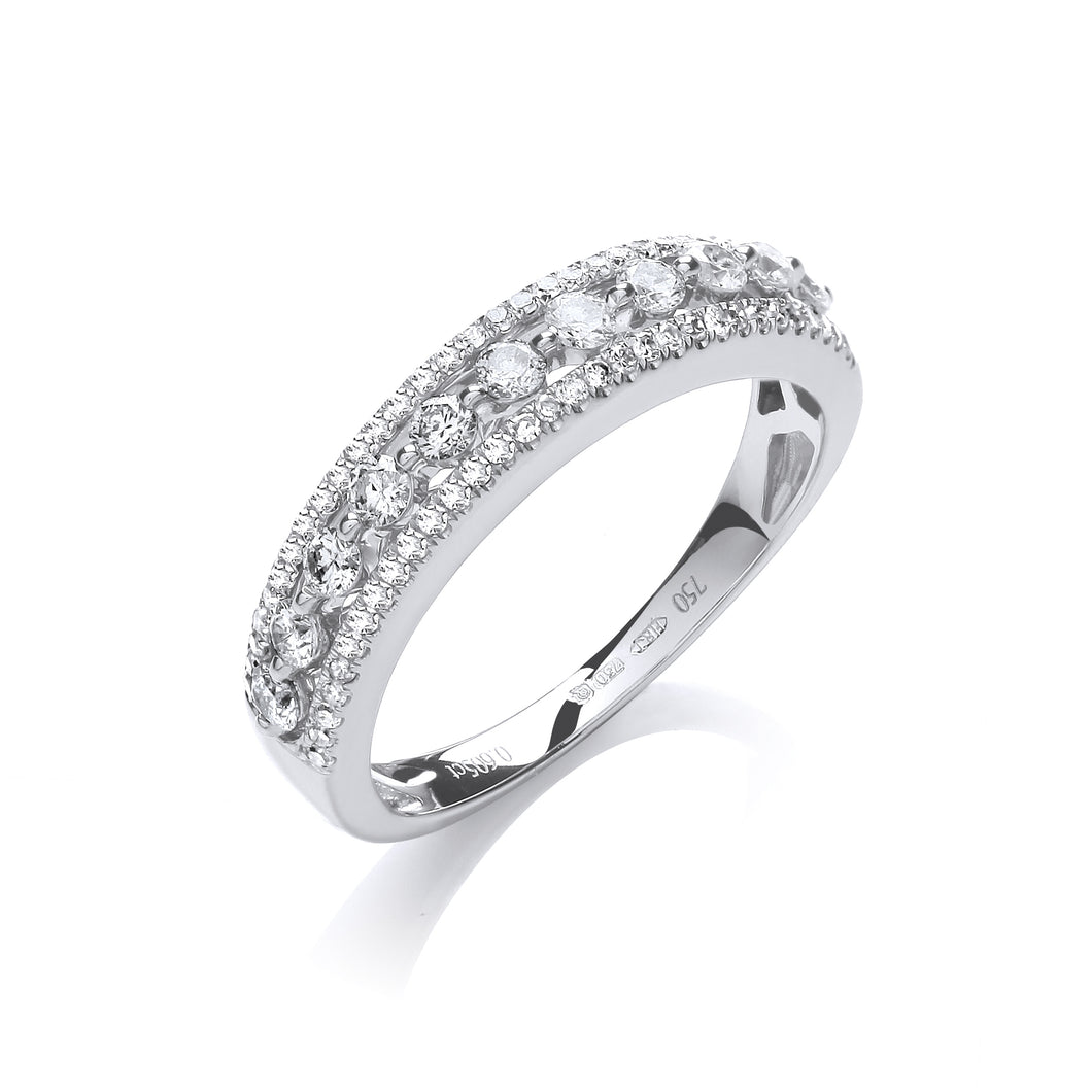 18ct White Gold Diamond Half Eternity Ring