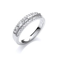 18ct White Gold Mixed Cut Diamond 0.50ct Half Eternity Ring