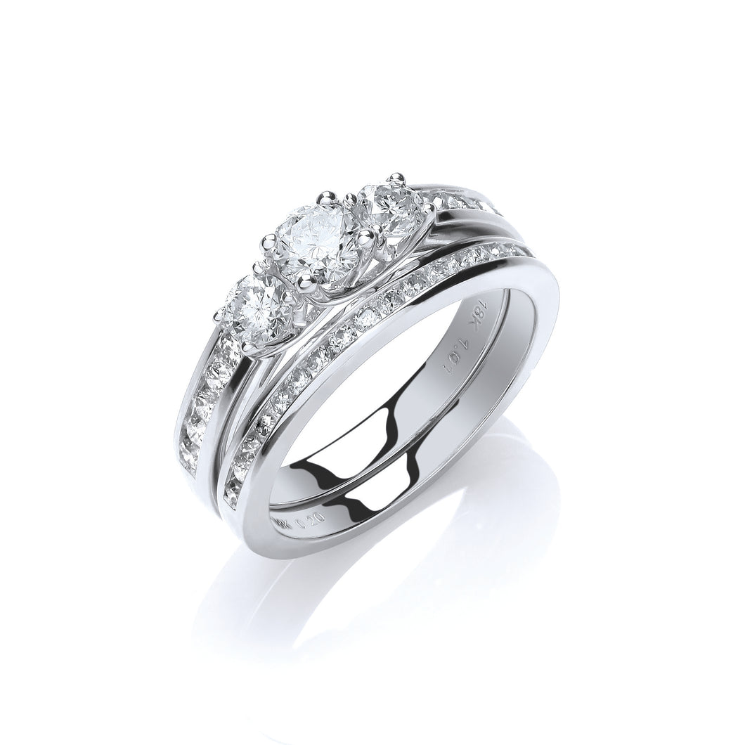 18ct White Gold Diamond 1.20ct Bridal Set