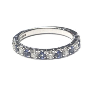 Sapphire and Diamond Half Eternity Ring