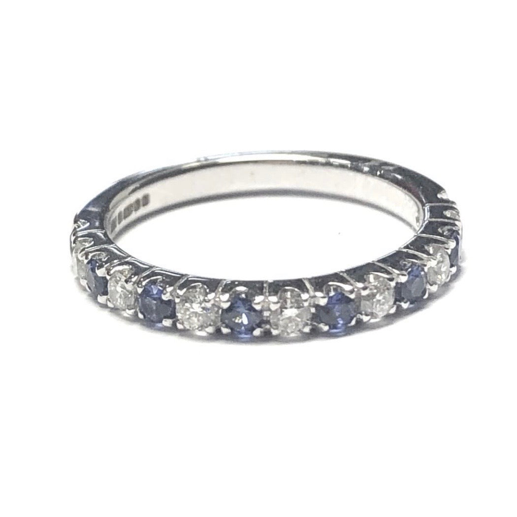 Sapphire and Diamond Half Eternity Ring