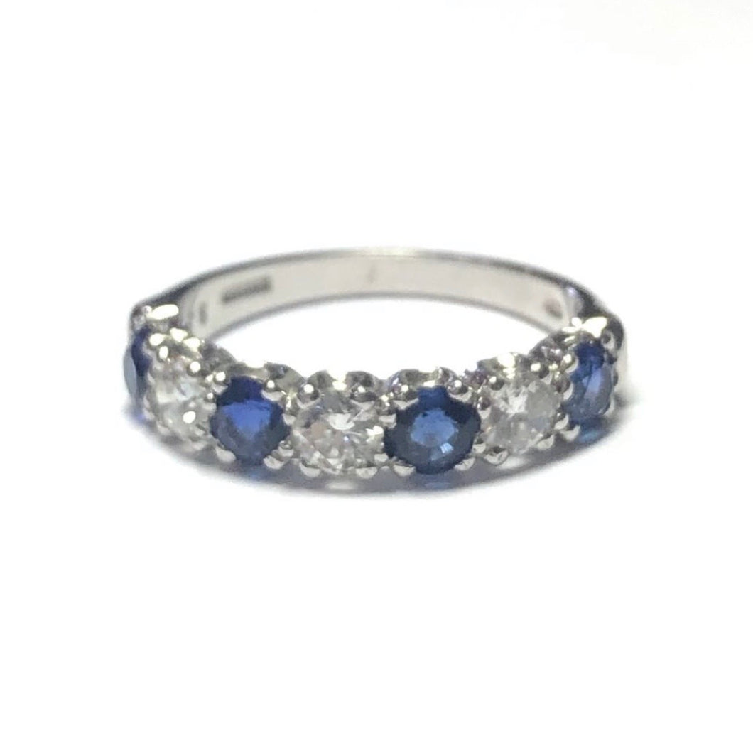 Sapphire and Diamond Half Eternity Ring