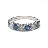 Sapphire and Diamond Half Eternity Ring