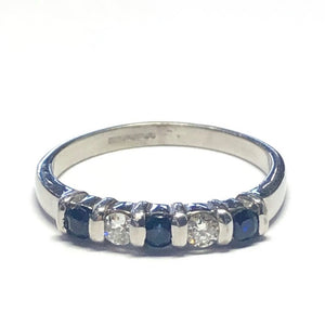 Sapphire and Diamond Half Eternity Ring