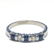 Sapphire and Diamond Half Eternity Ring