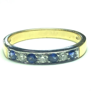Sapphire and Diamond Half Eternity Ring