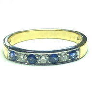 Sapphire and Diamond Half Eternity Ring