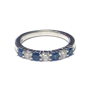 Sapphire and Diamond Half Eternity Ring