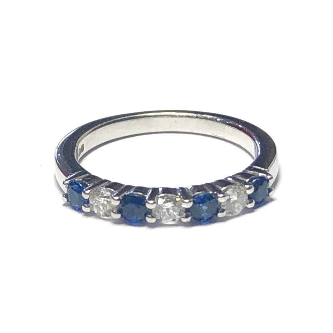 Sapphire and Diamond Half Eternity Ring