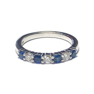 Sapphire and Diamond Half Eternity Ring
