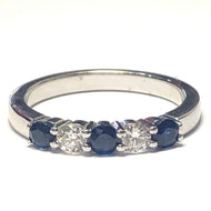 Sapphire and Diamond Half Eternity Ring