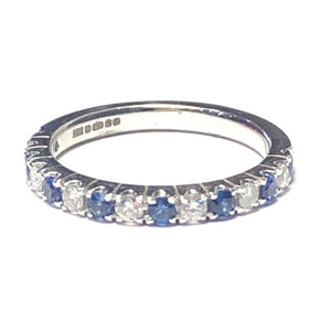 Sapphire and Diamond Half Eternity Ring