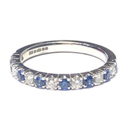Sapphire and Diamond Half Eternity Ring