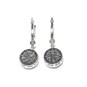 18ct white and rose gold Diamond drop Earrings