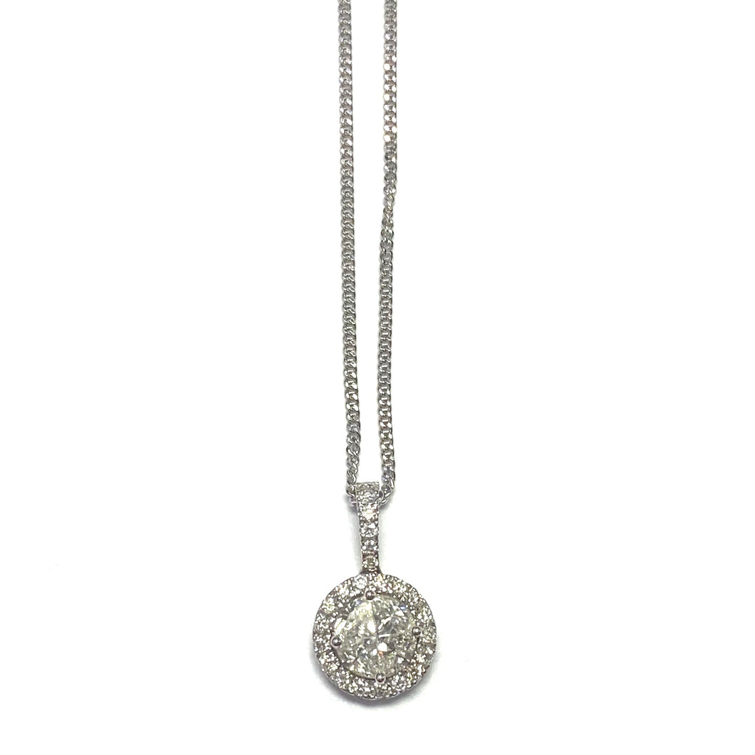 18ct White Gold Diamond Pendant