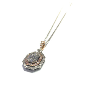 18ct Rose and White Gold Diamond  Pendant