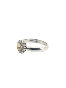 DGI Certified Fancy Light Yellow Diamond Cluster Ring