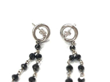 Load image into Gallery viewer, Black and White Diamond Drop Earrings
