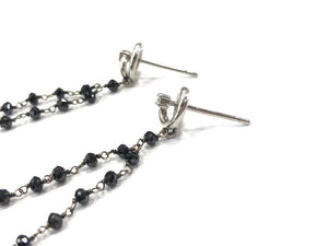Black and White Diamond Drop Earrings