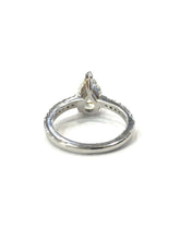 Load image into Gallery viewer, Pear Shape Diamond Single Stone Engagement Ring with Diamond Shoulders
