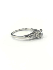 Single Stone Diamond Engagement Ring 1.01 Carat Certified Diamond Platinum