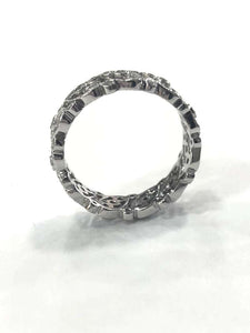 Edwardian Style Diamond Set Band Ring 18 Carat White Gold