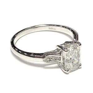 Certified 1.04 Carat Radiant Cut D Color Diamond Single-Stone Engagement Ring