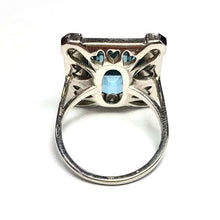 Load image into Gallery viewer, 18 Carat White Gold Art Deco Aquamarine and Diamond Ring
