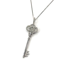 Load image into Gallery viewer, 18 Carat White Gold Diamond Set Tiffany Style Key Pendant

