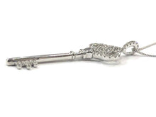 Load image into Gallery viewer, 18 Carat White Gold Diamond Set Tiffany Style Key Pendant
