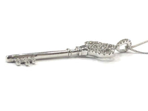 18 Carat White Gold Diamond Set Tiffany Style Key Pendant