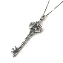 Load image into Gallery viewer, 18 Carat White Gold Diamond Set Tiffany Style Key Pendant
